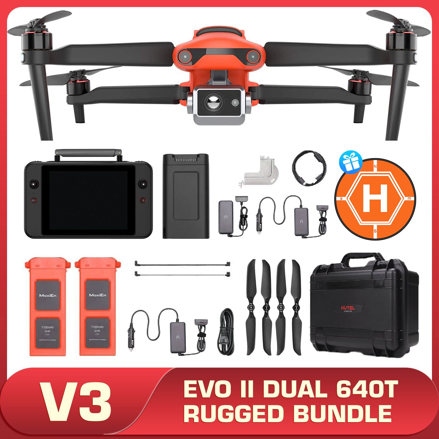 Autel Robotics EVO II Dual 640T [V3] Thermal Drone Rugged Bundle