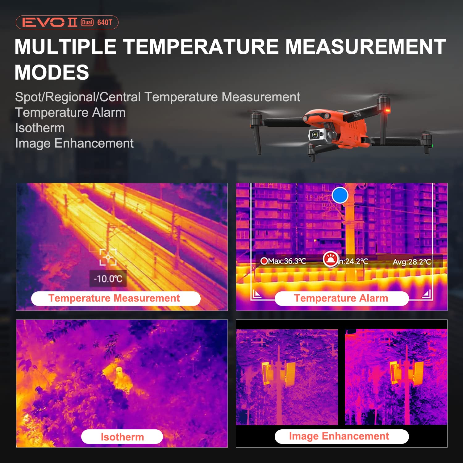 Autel Robotics EVO II Dual 640T Enterprise - Multiple Temperature Measurement Modes